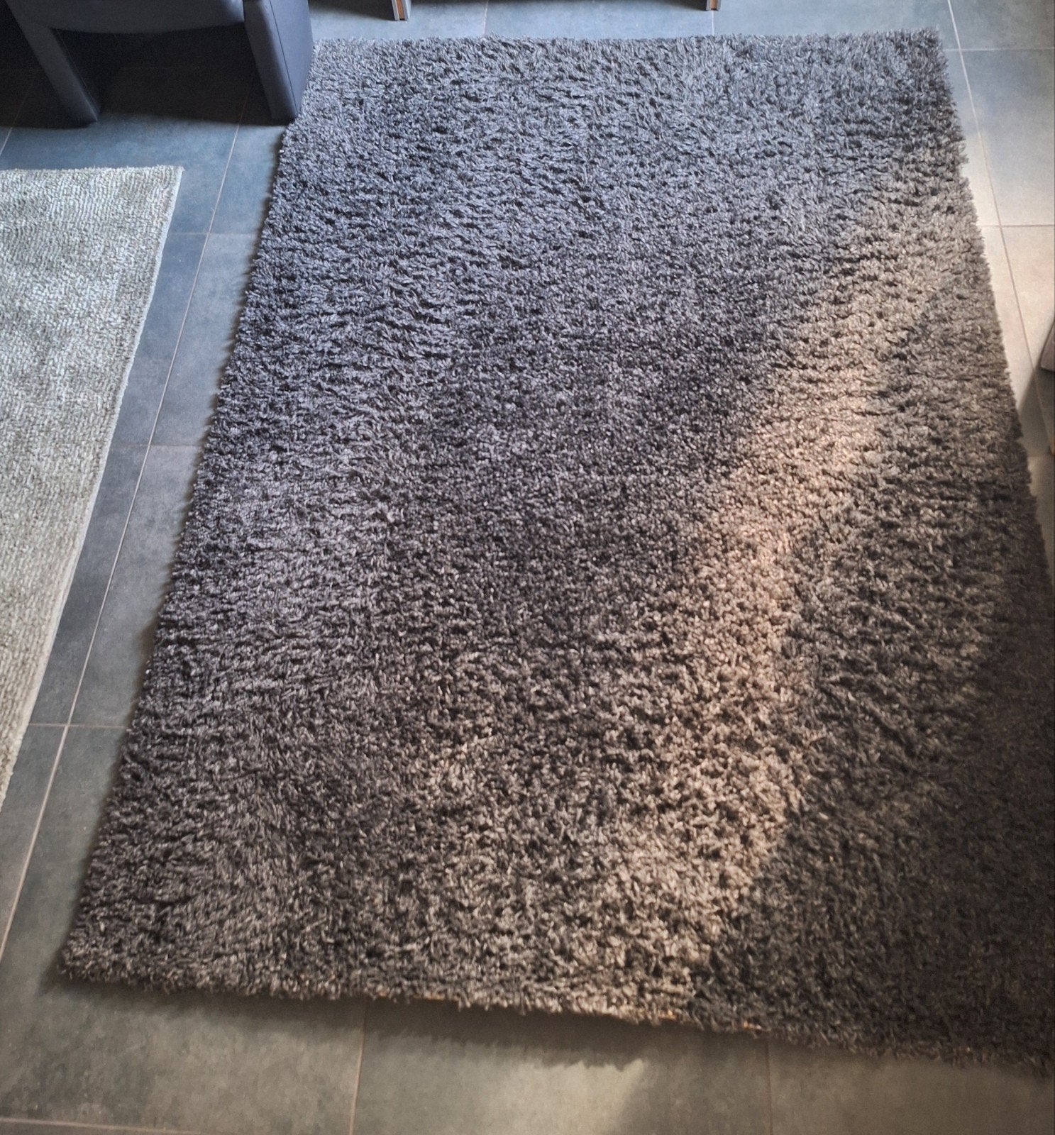 Zwart vloerkleed, hoogpolig en zacht, Ophalen, 100 tot 150 cm, 150 tot 200 cm, Grijs