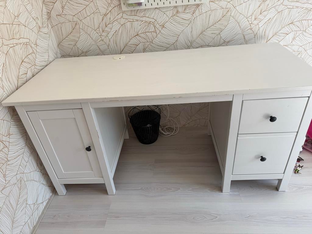 IKEA Hemnes Bureau - Wit met Opbergruimte, Ophalen, Gebruikt, Scandinavisch, IKEA