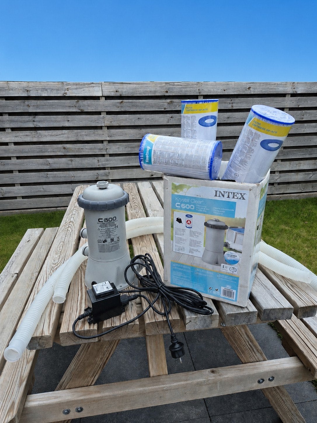 Intex Krystal Clear C600 zwembadpomp met filters, Ophalen, Gebruikt, Zwembadpomp