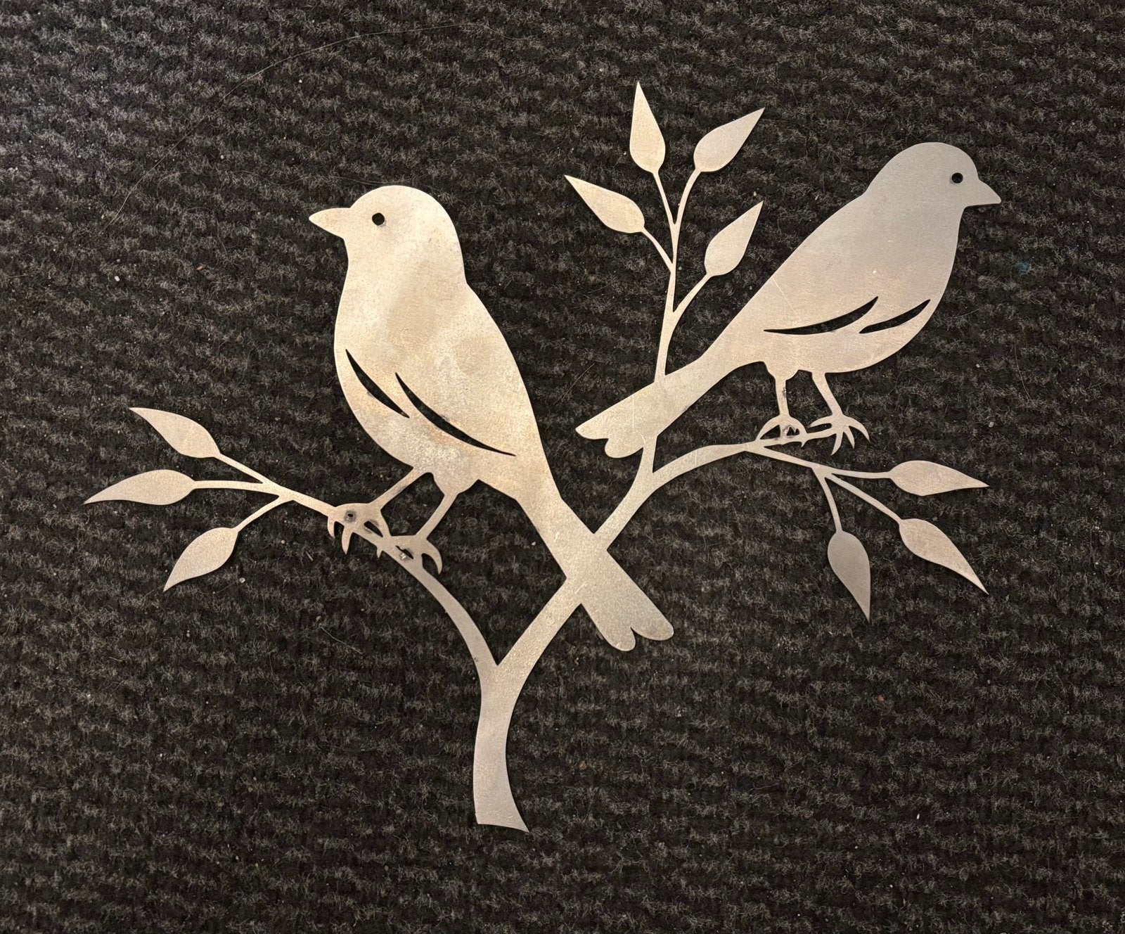 Vogels op takje, cortenstaal, Tuin en Terras, Ophalen of Verzenden, Nieuw