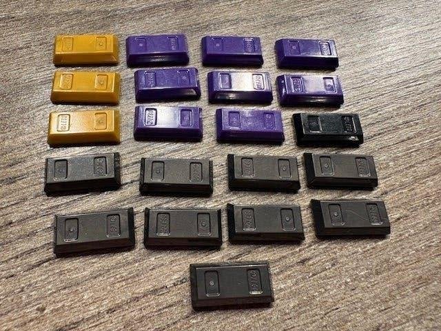 lego 1x2 gouden staaf samen voor 1.50, Ophalen of Verzenden, Zo goed als nieuw, Accessoire, Lego