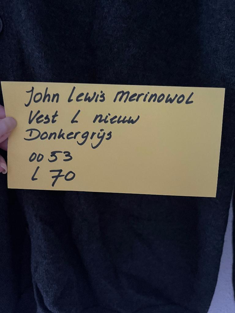 VEST MERINOWOL MAAT L NIEUW.    12.50 !!!!!, Maat 52/54 (L), Nieuw, Ophalen of Verzenden, Grijs