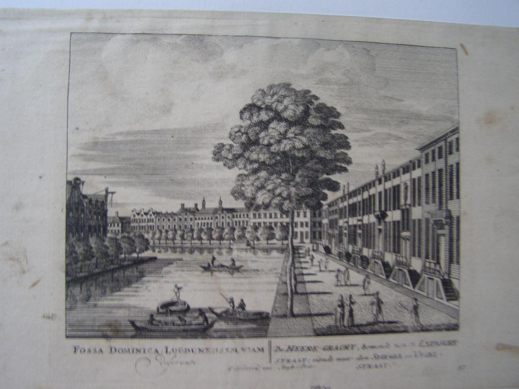 Antieke gravure 1708 Heere Gracht Amsterdam door P. Schenk, Antiek en Kunst, Kunst | Etsen en Gravures, 18 cm, 26 cm, Stadsgezicht