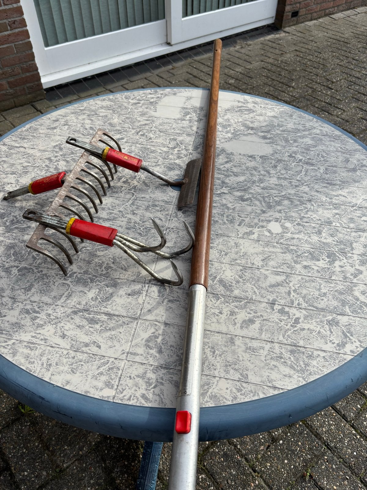 Tuin gereedschap set van Wolf: Hark, cultivator en schoffel, Tuin en Terras, Ophalen, Gebruikt, Hark