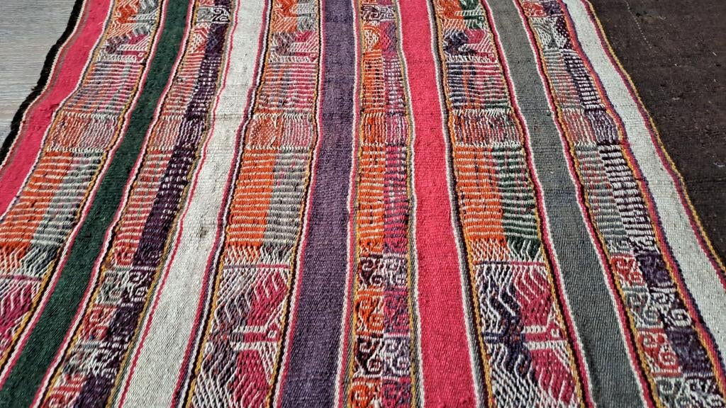 Vintage Handgeweven Peruaans Textiel Wandkleed/Vloerkleed, Ophalen of Verzenden