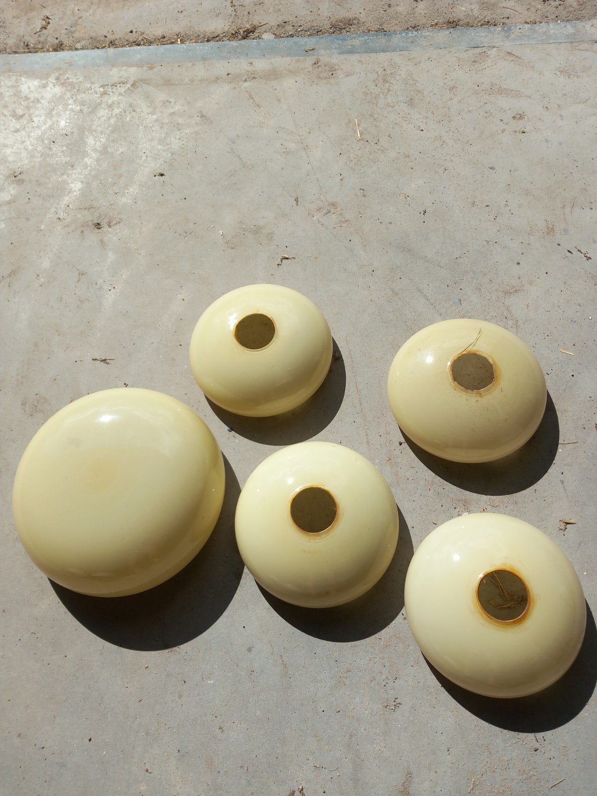 Set van 5 vintage opbouwlampen / plafondlampen, Ophalen of Verzenden