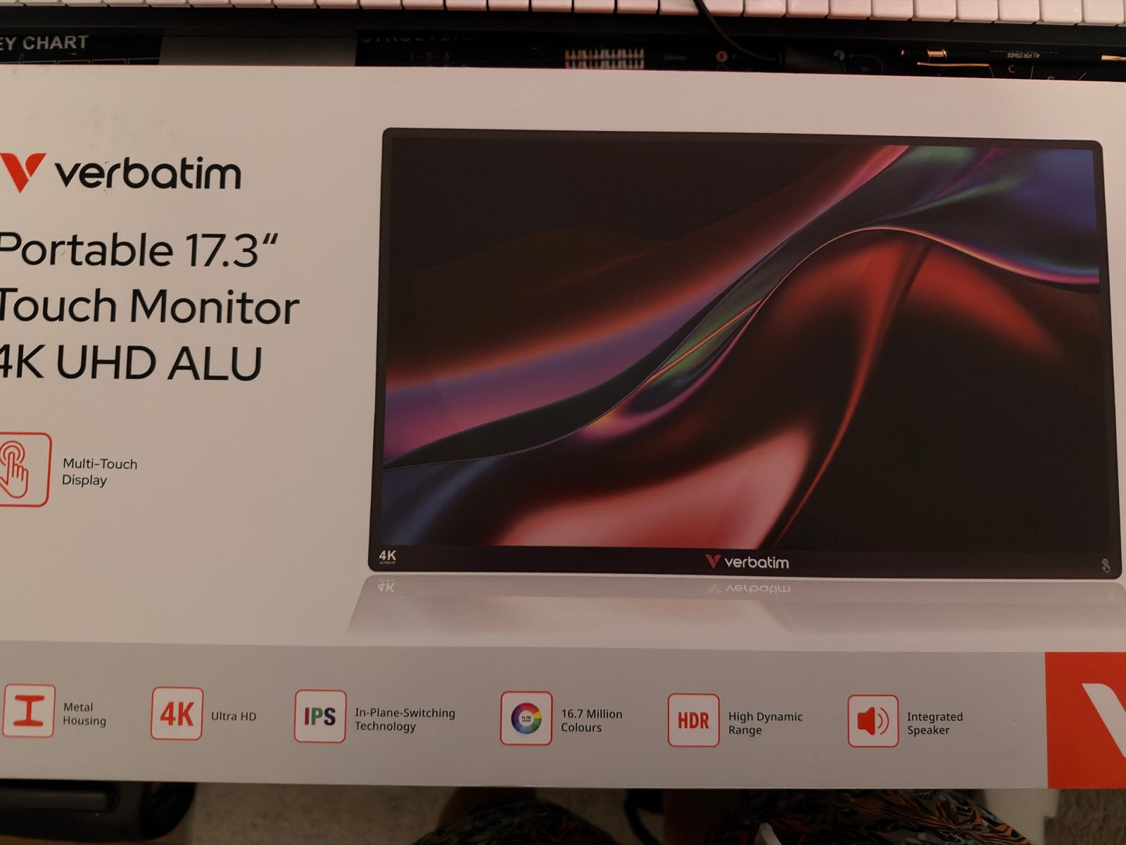 Verbatim Portable Monitor 17.3" 4K UHD Touchscreen, Computers en Software, Ophalen, Ultra HD (4K), Touchscreen, IPS