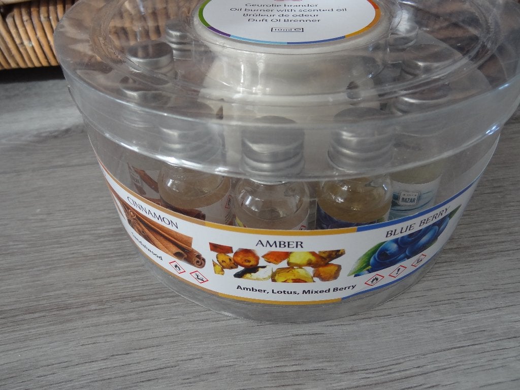 NIEUW! Geuroliebrander Set Incl. 12 Flesjes Olie >Snelle Ver, Wit, Waxinelichthouder, Nieuw, Ophalen of Verzenden