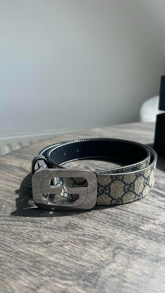 Gucci riem met Bon en Dustbag, Ophalen, Zo goed als nieuw, Zwart, Minder dan 95 cm