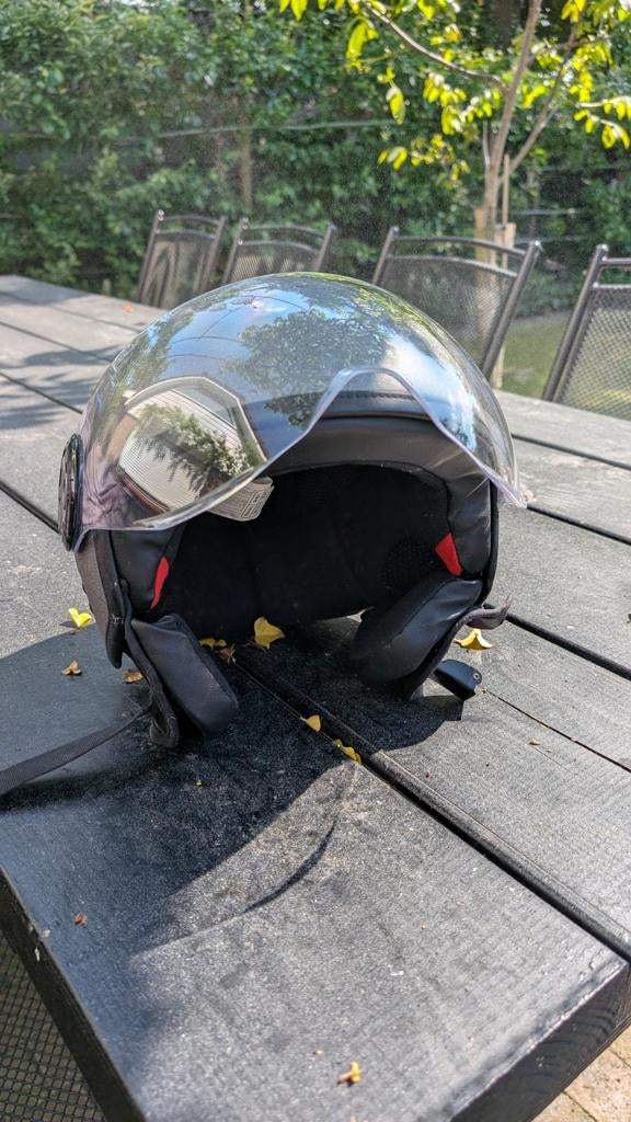Scooter helm grijs + hoes, Ophalen of Verzenden, Gebruikt, Large, Onbekend