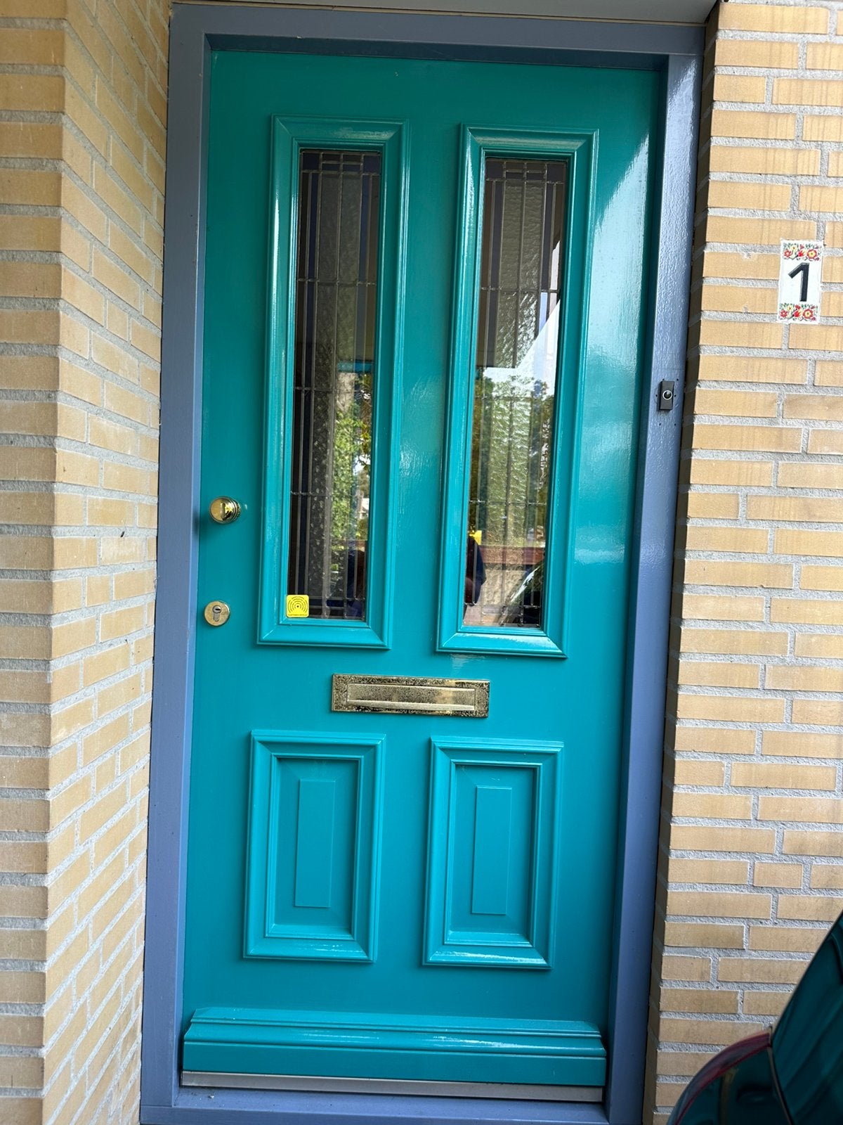 Voordeur met Glas in Lood, Ophalen, Glas, Buitendeur, 200 tot 215 cm