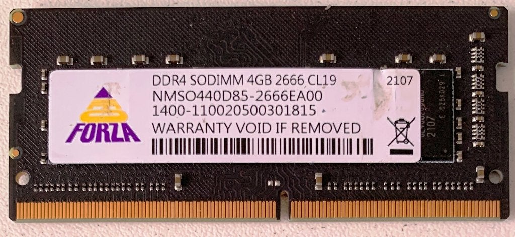 FORZA DDR4 SODIMM 4GB 266MHz RAM Geheugenmodule, Computers en Software, DDR4, Ophalen of Verzenden, Zo goed als nieuw, Laptop