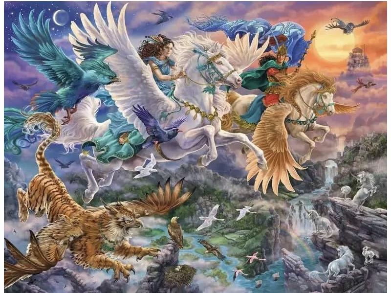 Ravensburger - Door de Lucht op een Pagasus - 2000 stukjes, Hobby en Vrije tijd, Denksport en Puzzels, Ophalen of Verzenden, Meer dan 1500 stukjes