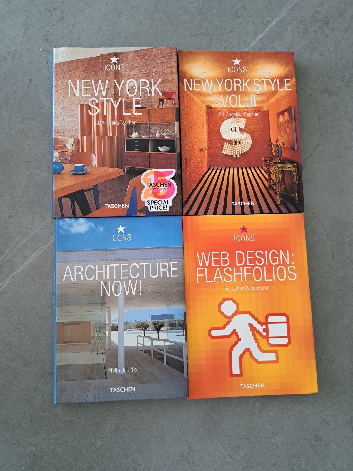 4 Taschen boeken uit de Icons serie, NY Style, Web Design, Ophalen of Verzenden, Zo goed als nieuw, Architecten, Diverse auteurs