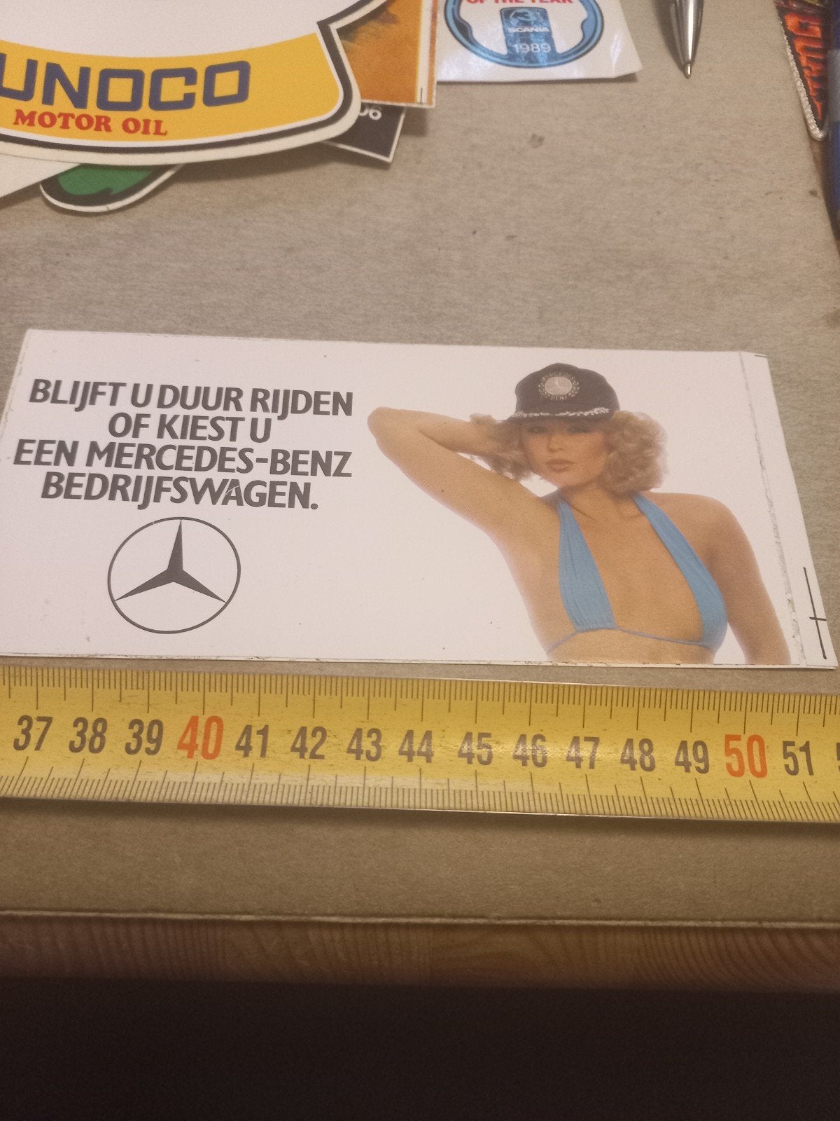 Vintage Mercedes-Benz Bedrijfswagen Reclamesticker, Ophalen of Verzenden, Auto of Motor