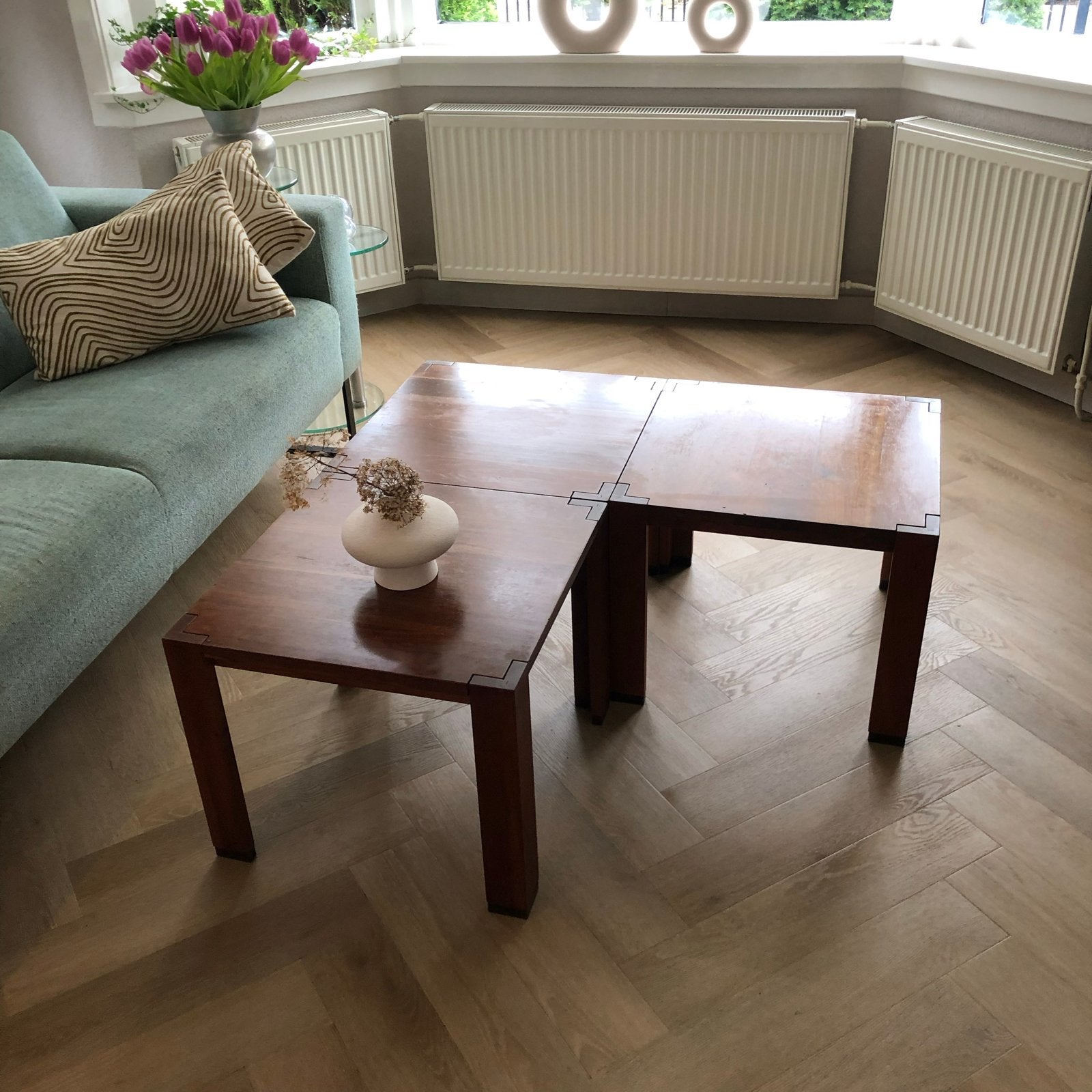 Prachtige kersen  houten salontafels 4 stuks, Ophalen, Minder dan 50 cm, Vierkant, Minder dan 50 cm