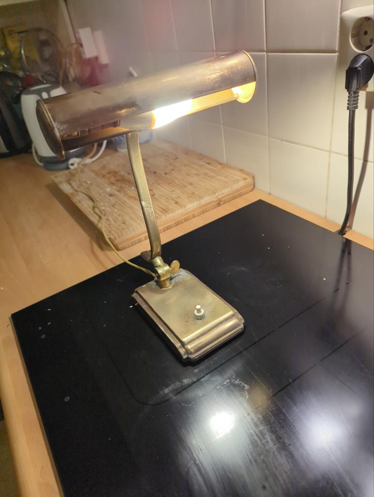 Retro messing bureau lamp, Ophalen of Verzenden