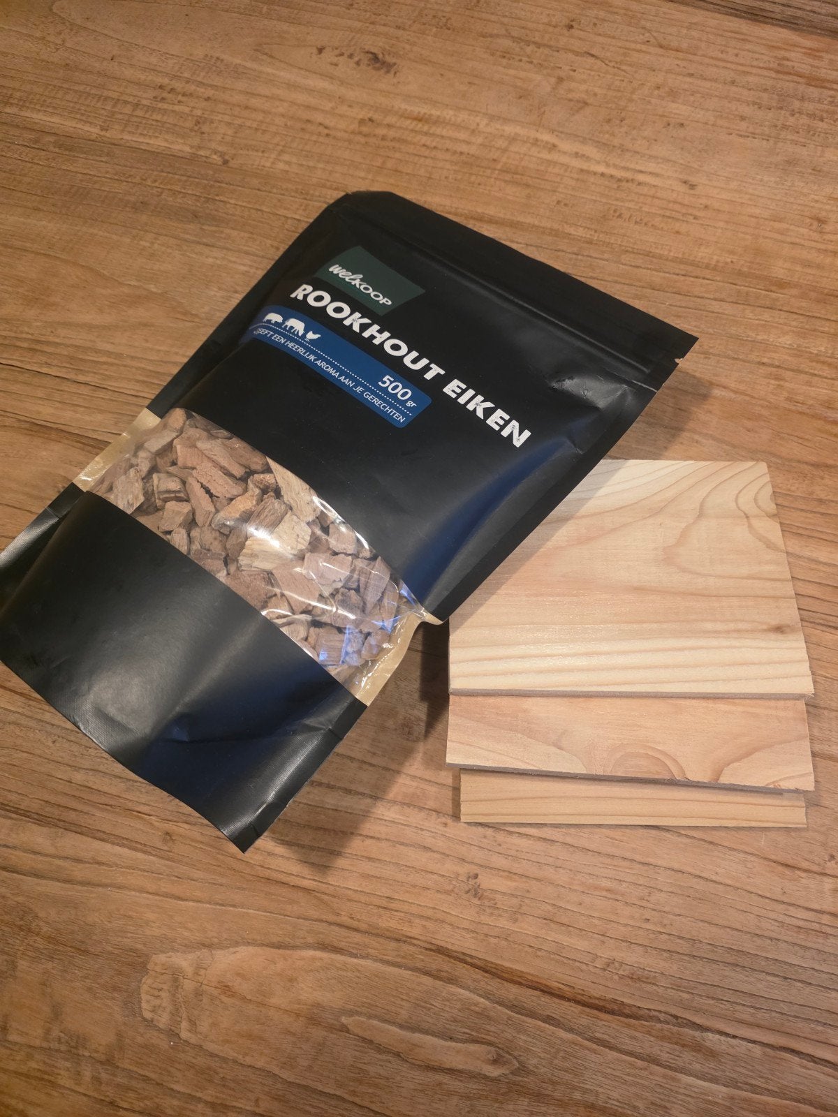Welkoop Rookhout Eiken en 3 rookplankjes, Tuin en Terras, Ophalen of Verzenden, Nieuw, Welkoop