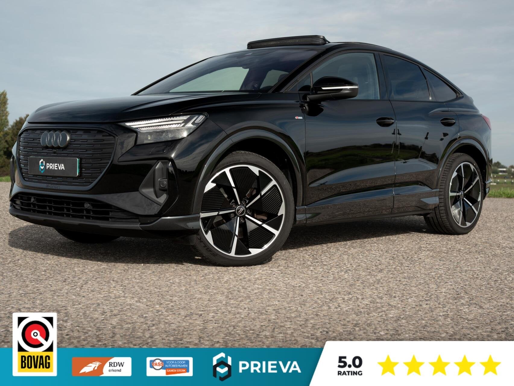 Audi Q4 Sportback e-tron 50 quattro S line | Pano | HUD | SO, Automaat, Gebruikt, Zwart, Leder en Stof