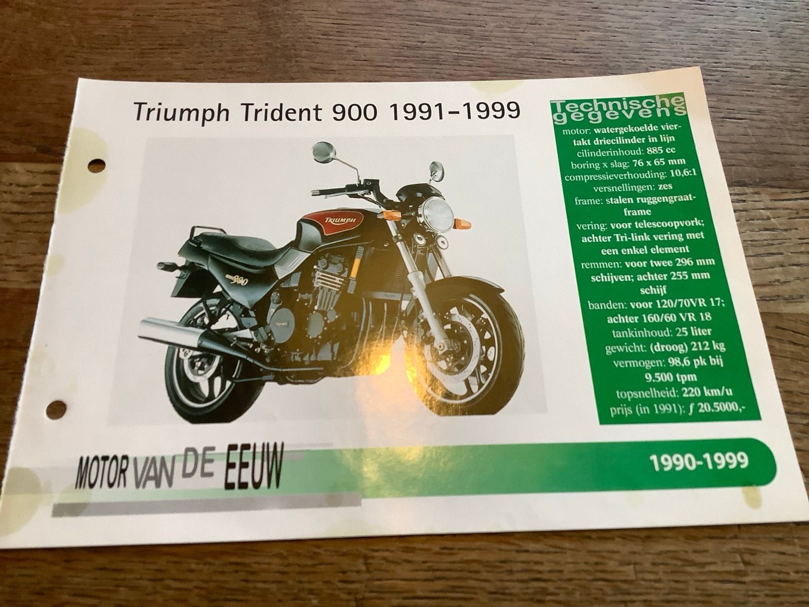 Triumph Trident 900 brochure  (1991-1999) -  (86), Motoren, Verzenden, Triumph