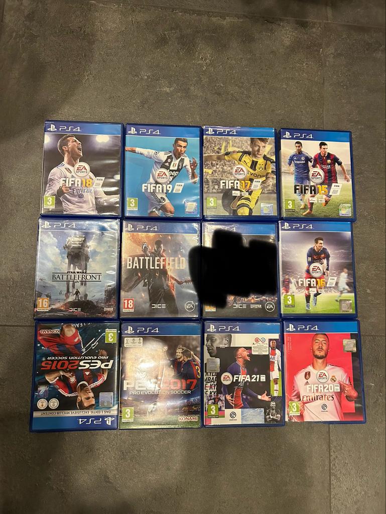 PS4 Games Bundel: FIFA, Battlefield, PES en Star Wars, Spelcomputers en Games, Games | Sony PlayStation 4, Gebruikt, Sport, 3 spelers of meer