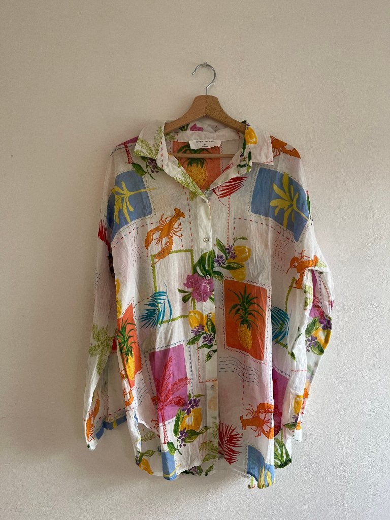 PRIMARK CARES Colorful Patterned Shirt / Blouse, Kleding | Dames, Zo goed als nieuw, Lange mouw, Maat 34 (XS) of kleiner, Meerkleurig