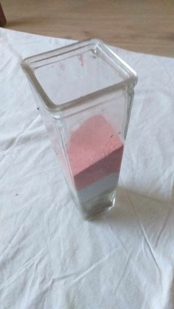 Glazen decoratie koker; hoog 25 cm opening 8 x 8 cm., Meerkleurig, 25 cm, Ophalen of Verzenden, Geschikt voor buiten