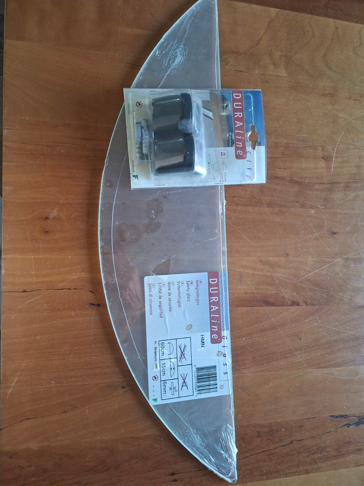 Duraline Glasplaat Gebogen 60x15cm en Bevestigingsclips, Minder dan 80 cm, Minder dan 80 cm, Nieuw, Ophalen of Verzenden