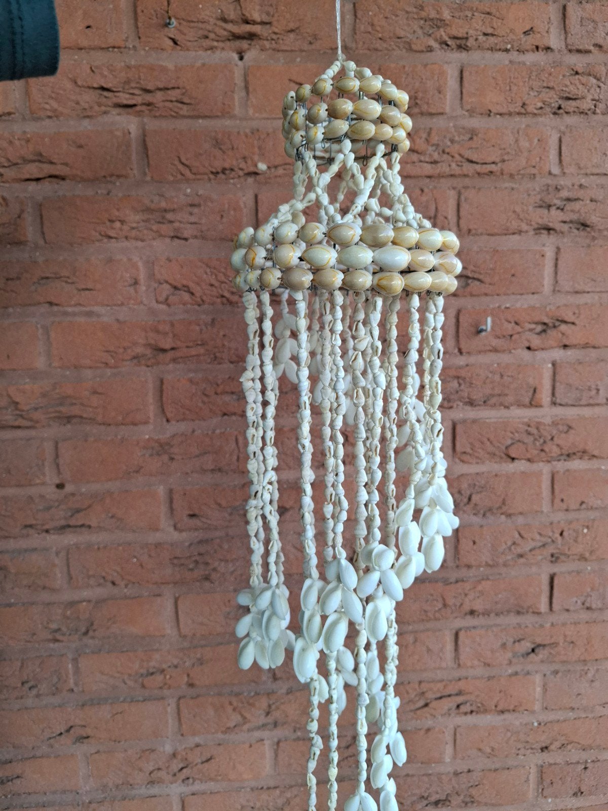 Decoratieve schelpenhanger - Boheemse stijl, Huis en Inrichting, Gebruikt, Beige, Boho, Ophalen of Verzenden