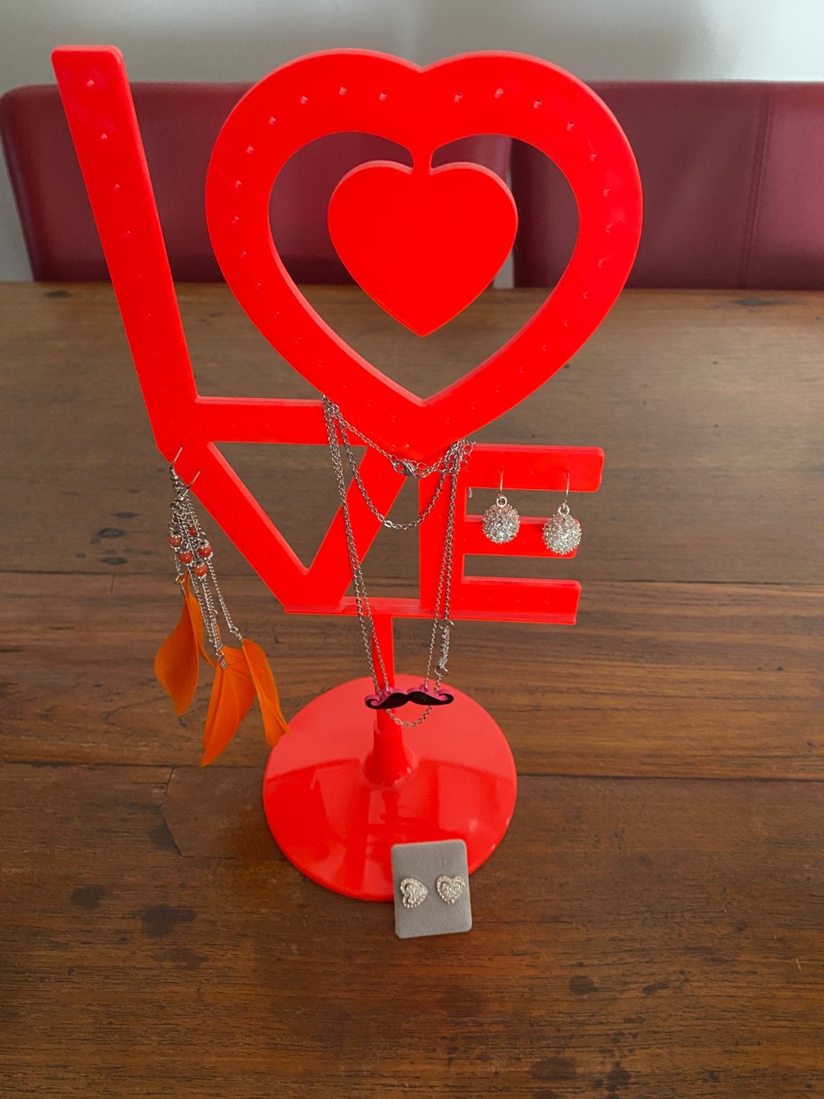 Sieradenhouder met sieraden, Ophalen of Verzenden, Zo goed als nieuw, Roze, Overige materialen