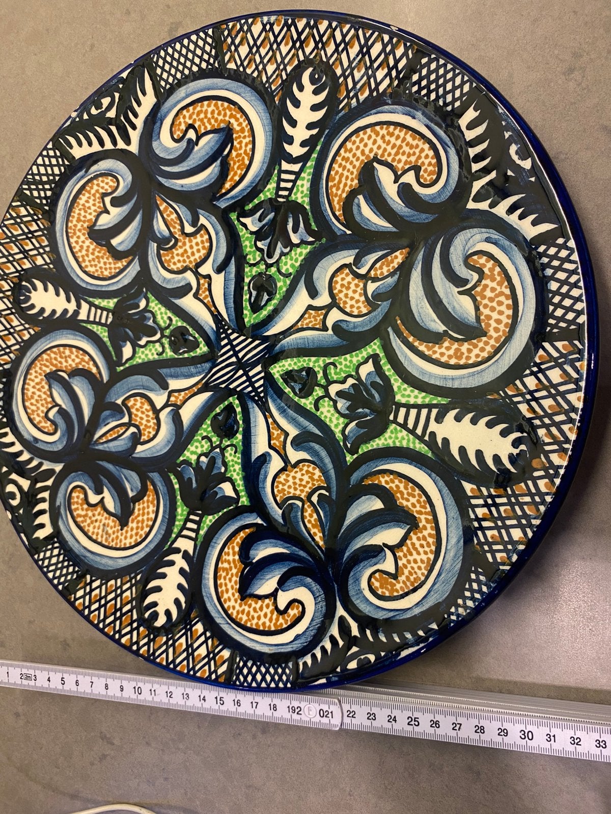 Antieke schaal. Talavera of Majolica aardewerk, Antiek en Kunst, Ophalen of Verzenden