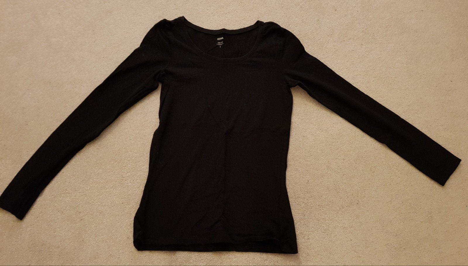 Hema basic trui zwart maat s nieuw tshirt dames kleding, Verzenden, Zwart, Nieuw, Maat 36 (S)