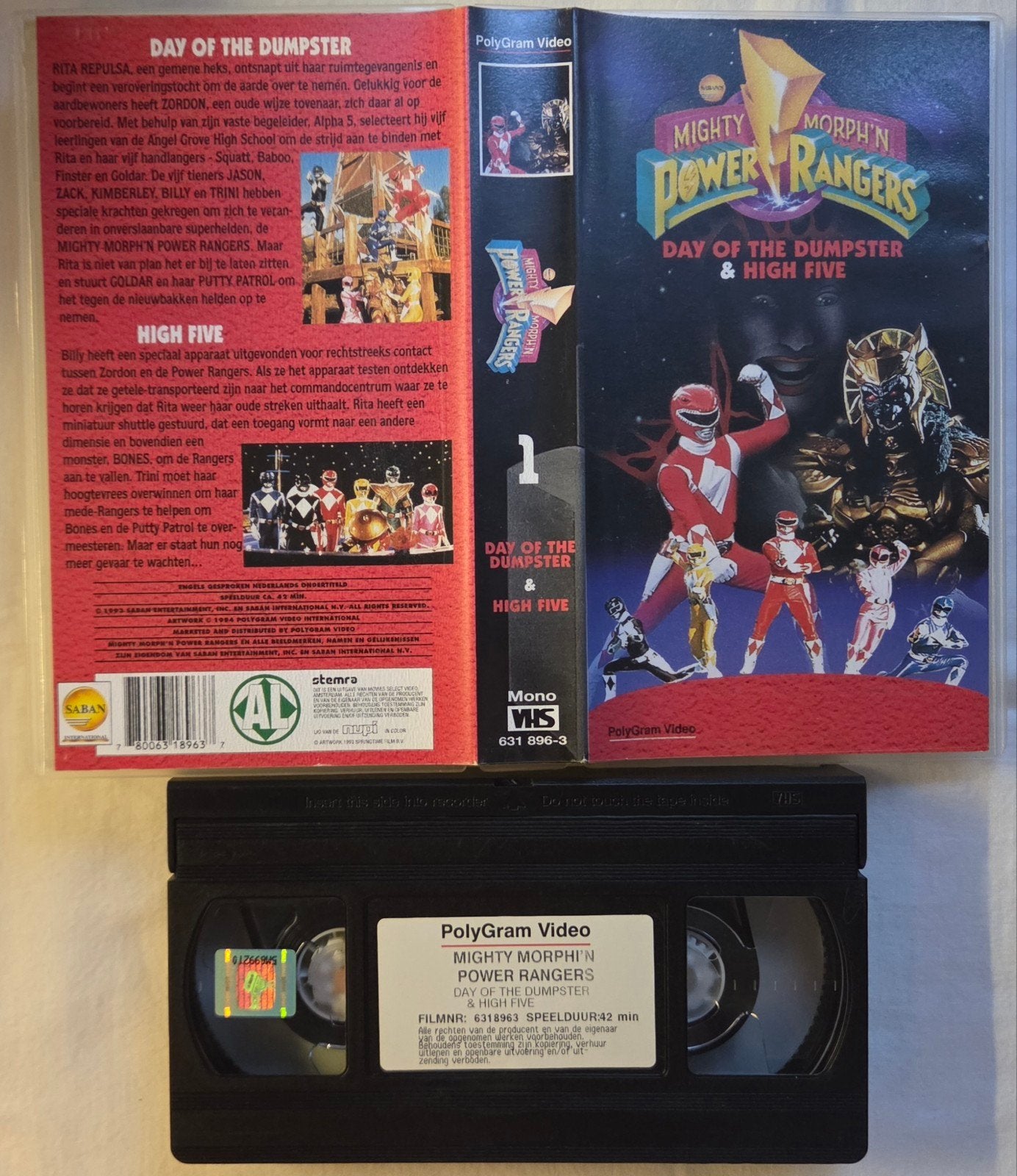 Mighty Morphin Power Rangers Day Of The Dumpster VHS Jeugd, Cd's en Dvd's, Alle leeftijden, Ophalen of Verzenden, Gebruikt
