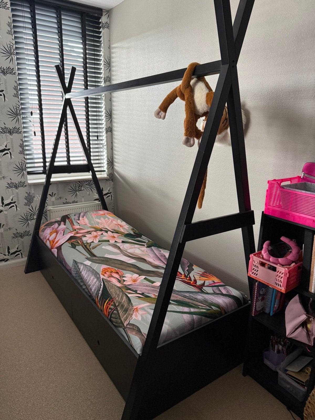 Woood tipi bed met bedlade 80x200, Ophalen, Zo goed als nieuw, 180 cm of meer, 85 tot 100 cm