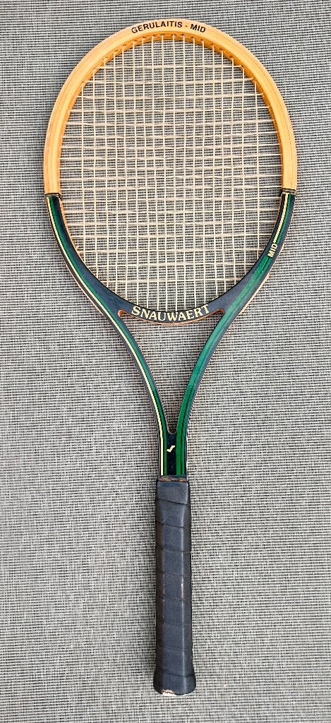 Vintage houten Snauwaert Gerulaitis mid tennisracket, Sport en Fitness, Tennis, Overige merken, Gebruikt, L4, Ophalen of Verzenden
