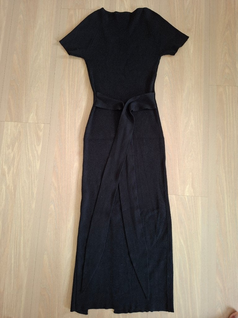 Lange zwarte jurk merk Giorgia maat XS / 34 /6 stretch, Kleding | Dames, Giorgia, Zwart, Ophalen of Verzenden, Zo goed als nieuw