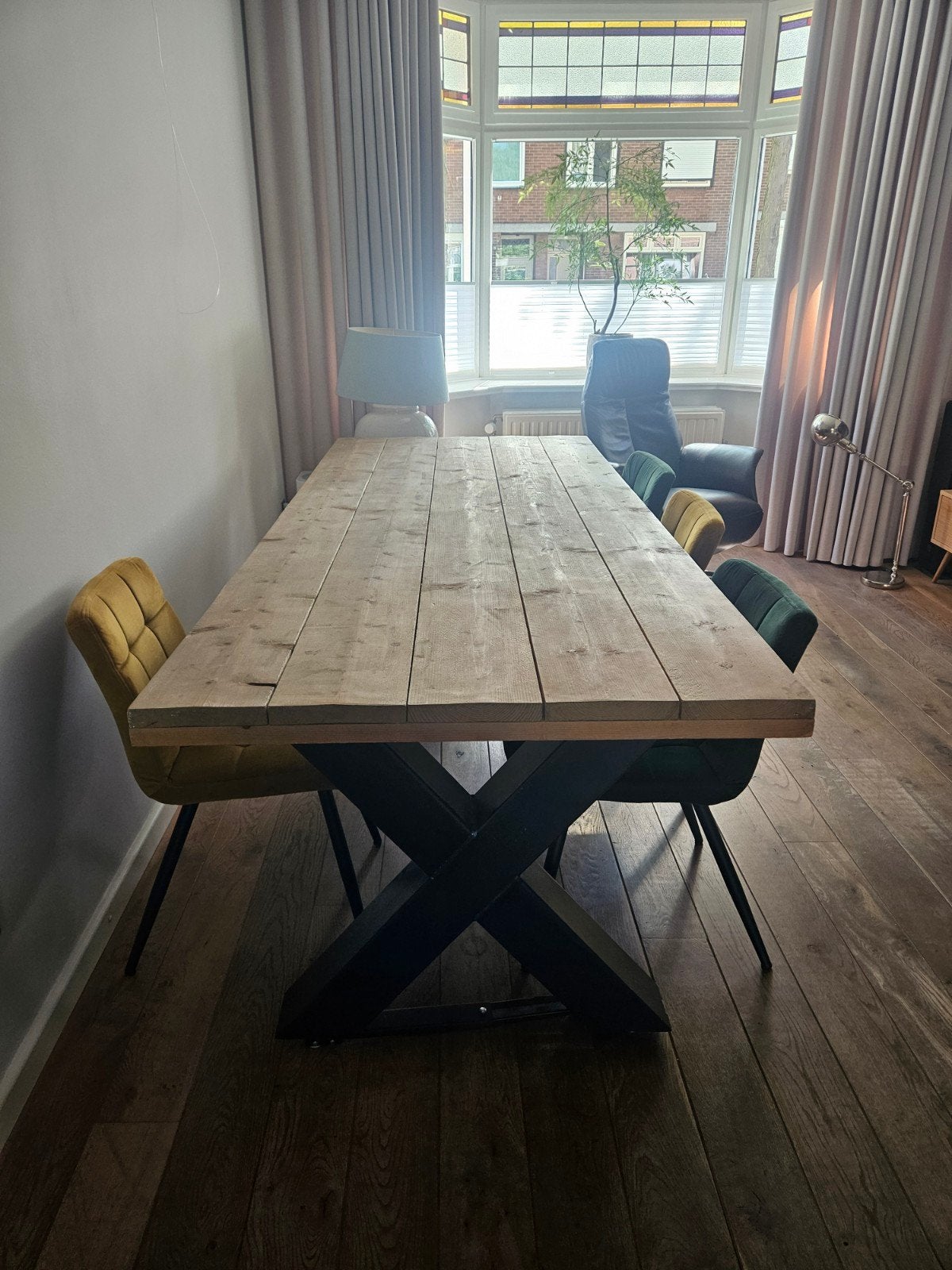 Stalen X poten voor tafel, Huis en Inrichting, Tafelonderdelen, Ophalen, Rechthoekig, 50 tot 100 cm