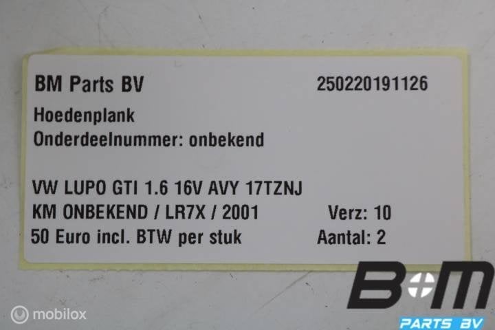 Hoedenplank VW Lupo, Gebruikt
