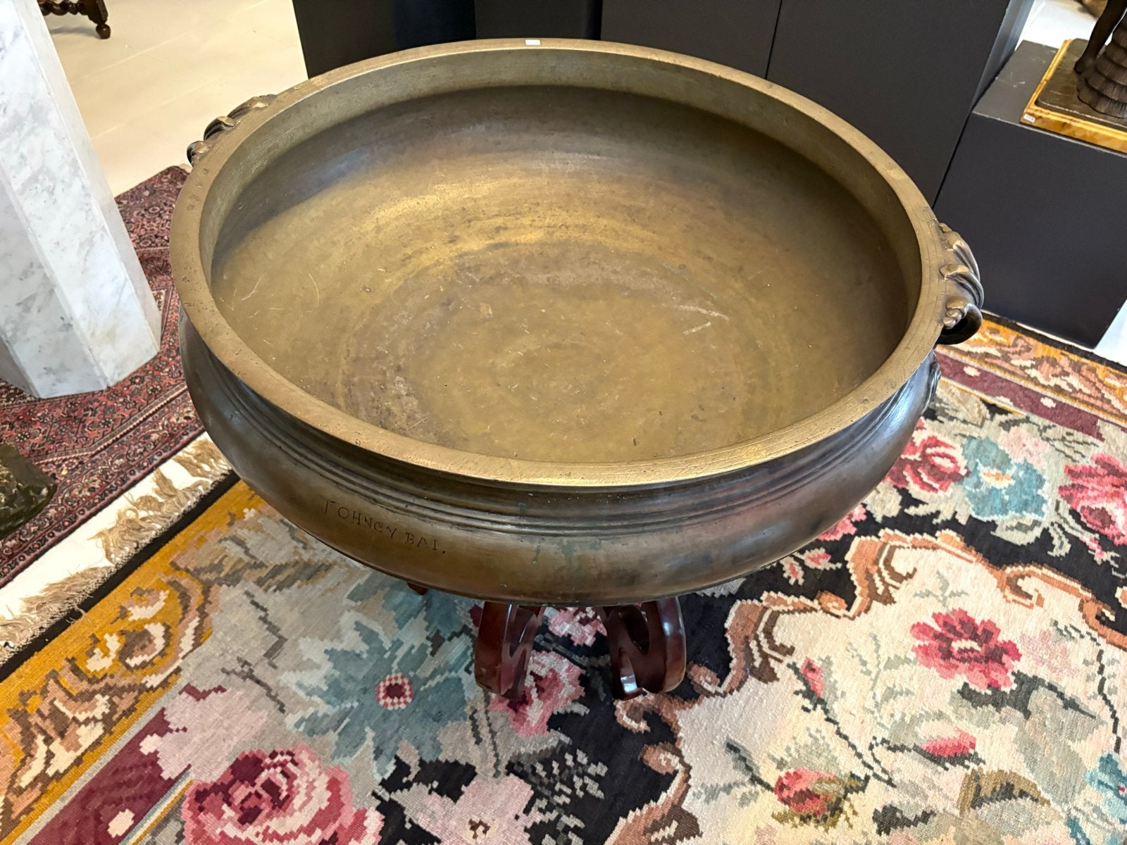 Antieke Bronzen Kom met Handvatten zeldzaam India, Ophalen, Brons