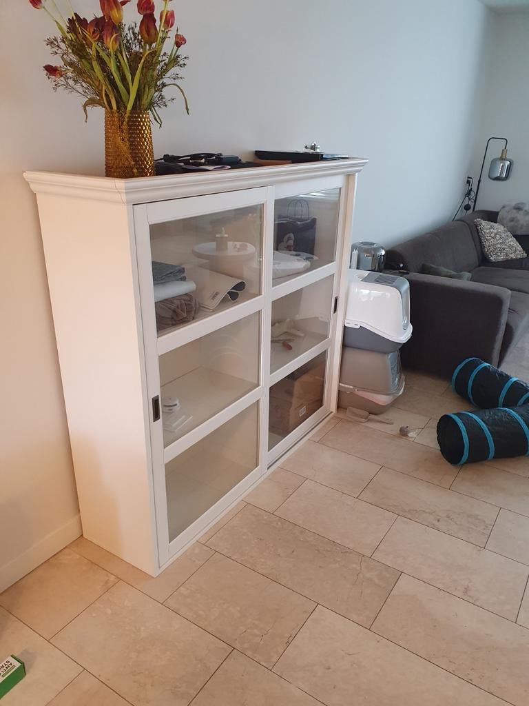 Witte Bovenkast, Ophalen, Overige materialen, Met deur(en), 50 tot 100 cm