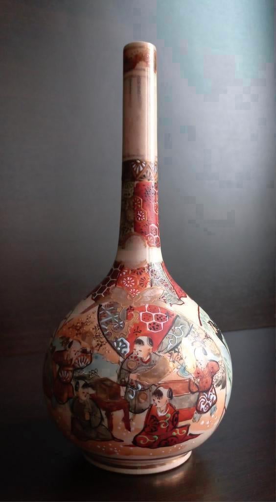 Antiek zeldzame Japanse Kutani vaas, Antiek en Kunst, Ophalen of Verzenden