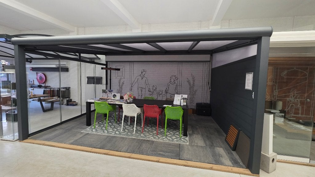Veranda met ronde goot, Ophalen, Overige typen, 450 cm of meer, 150 tot 300 cm