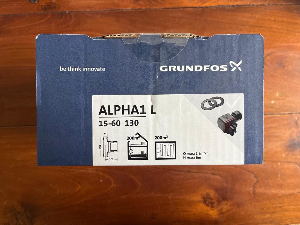 Grundfos Alpha1 L 15-60 130 Circulatiepomp, Doe-het-zelf en Verbouw, Minder dan 30 cm, Verzenden, Overige typen, Nieuw