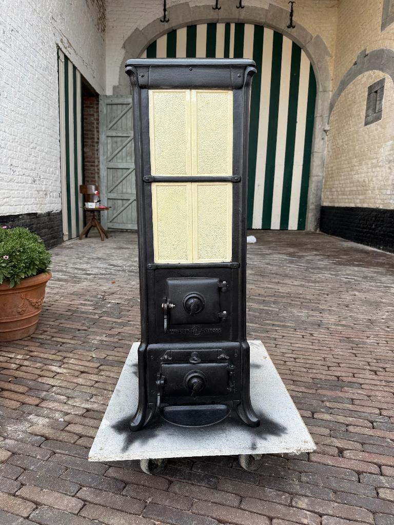 Zwitserse tegelkachel, Huis en Inrichting, Ophalen, Gebruikt, Houtkachel, Vrijstaand