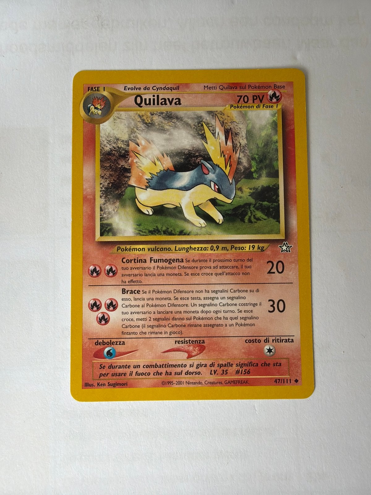 Pokémon Kaart: Quilava (Italiaans) - Neo Genesis, Ophalen of Verzenden, Gebruikt, Losse kaart