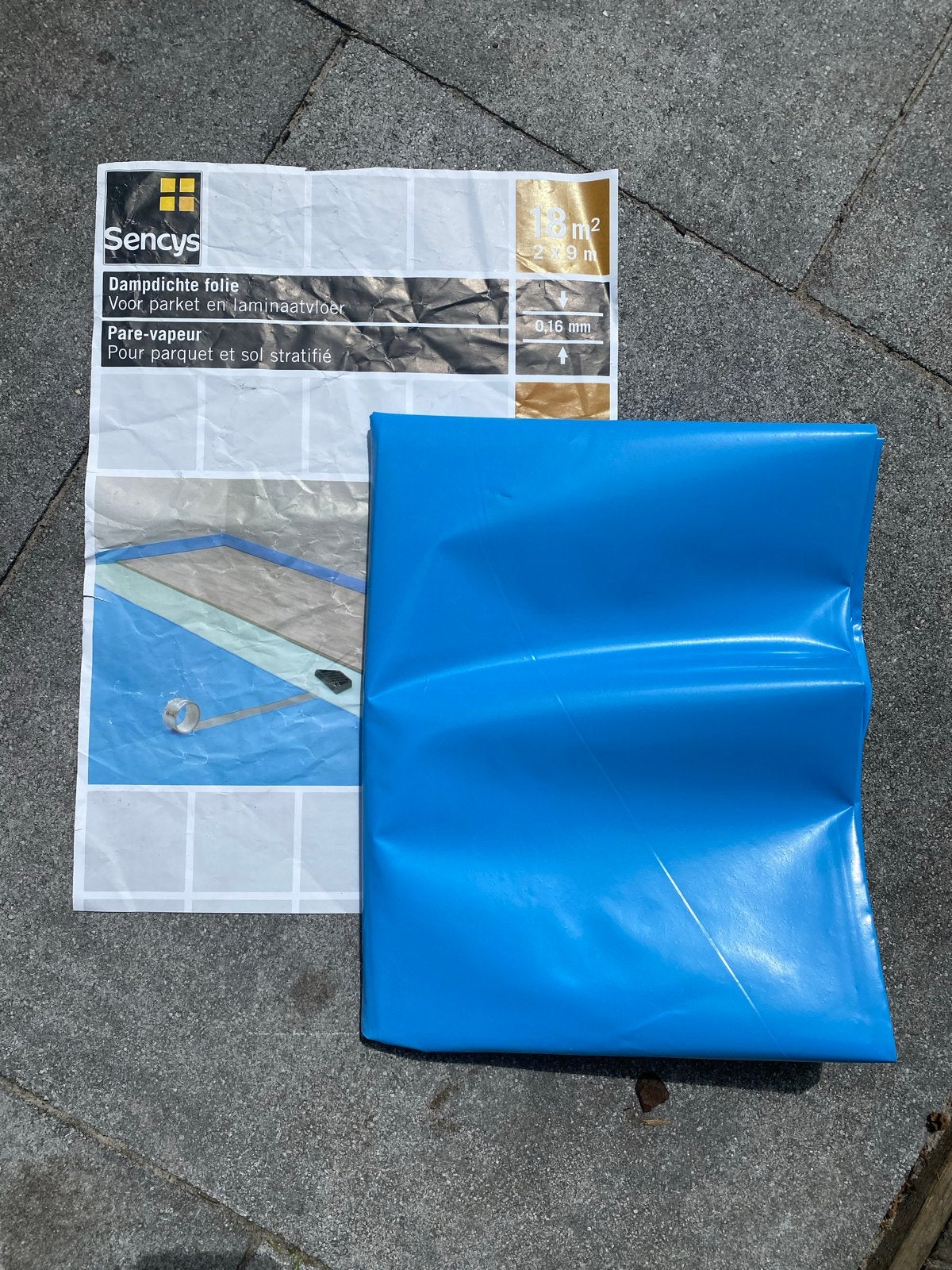 Sencys dampdichte folie voor laminaatvloer, 4,5m², Doe-het-zelf en Verbouw, Ophalen, Overige typen, Nieuw, 10 m² of meer