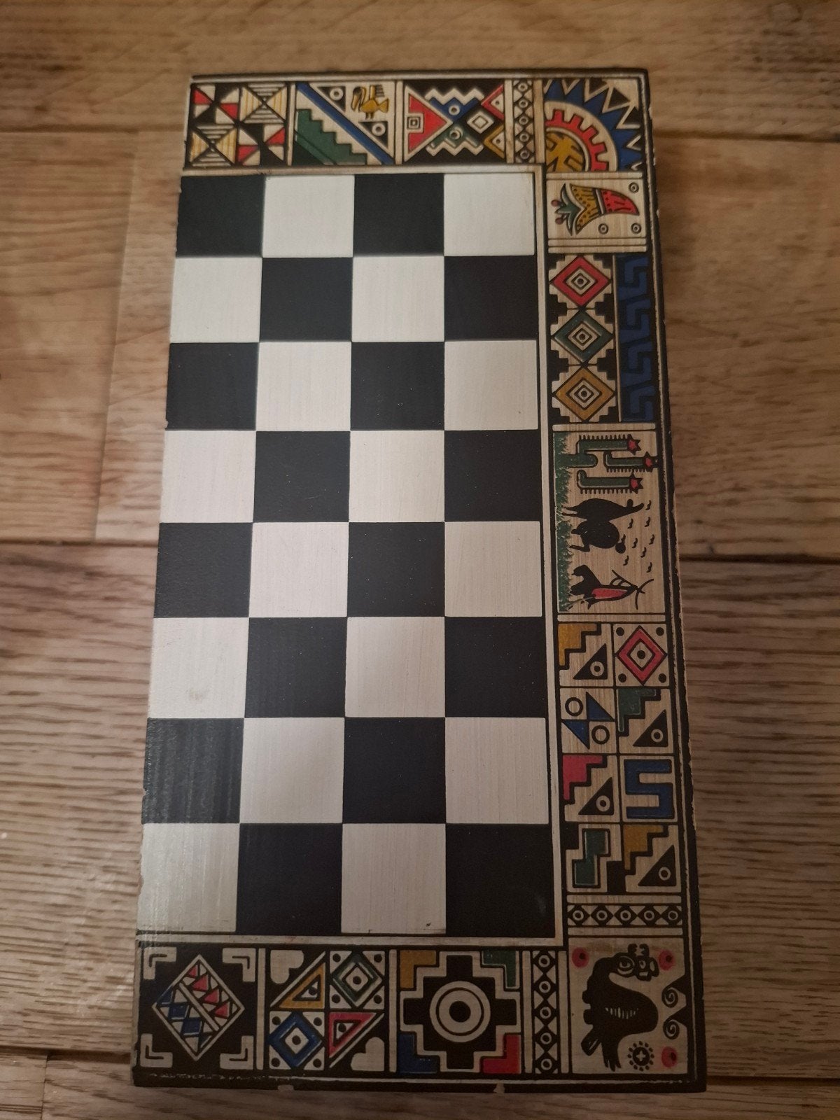 Handgemaakt houten Zuid Amerikaans schaakspel, Ophalen of Verzenden, Zo goed als nieuw