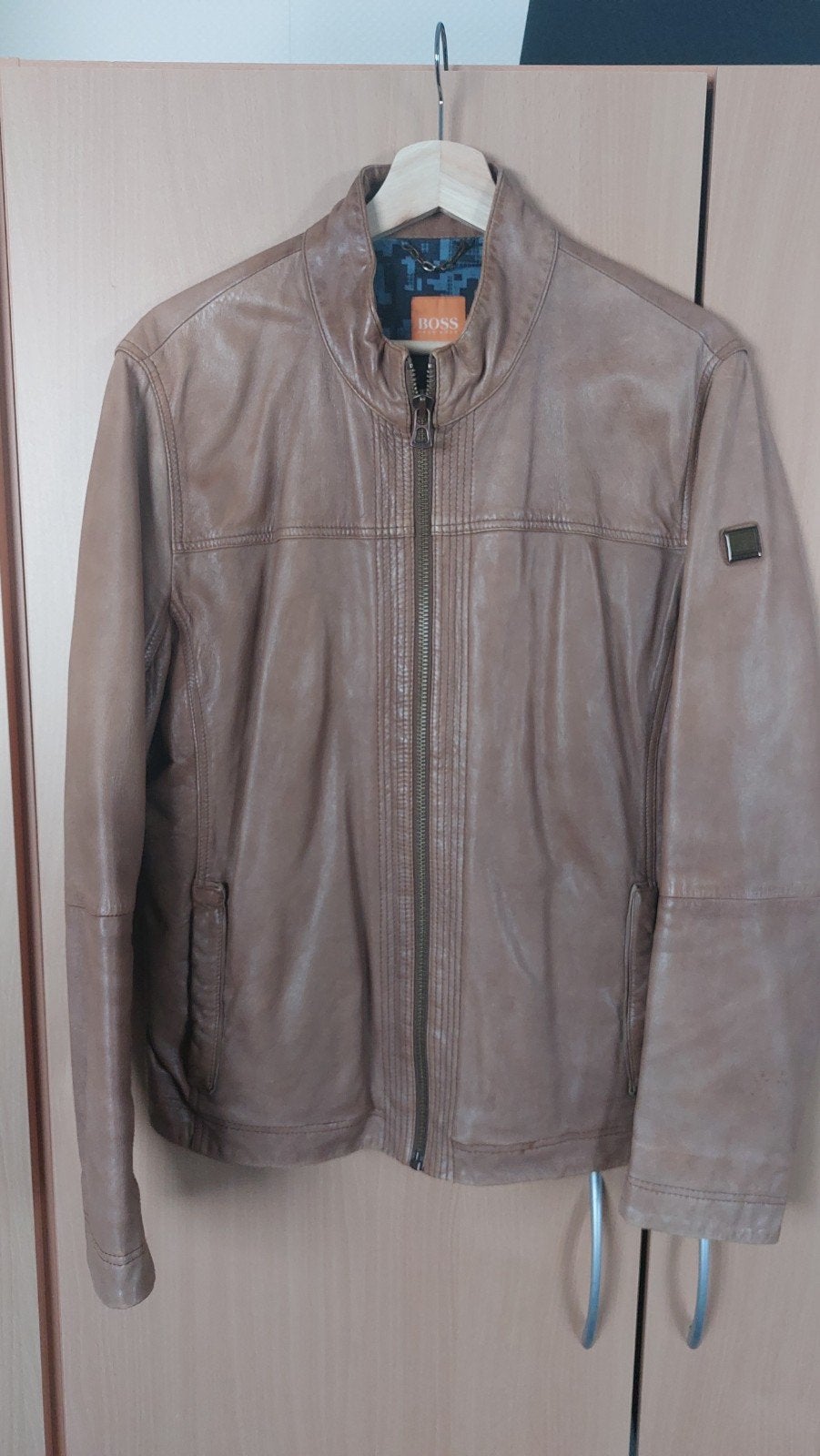 BOSS Hugo Boss Leren Jas - Maat L, Maat 52/54 (L), Bruin, Ophalen of Verzenden, Zo goed als nieuw