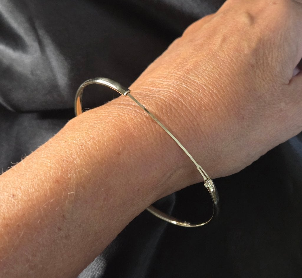 Gouden vintage bangle/slavenarmband met brug. 2026/699, ., Ophalen of Verzenden, Zo goed als nieuw, .