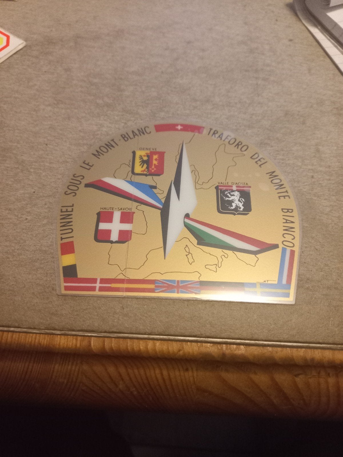 Vintage Mont Blanc Tunnel Sticker - Auto/Motor Memorabilia, Ophalen of Verzenden, Gebruikt, Auto of Motor